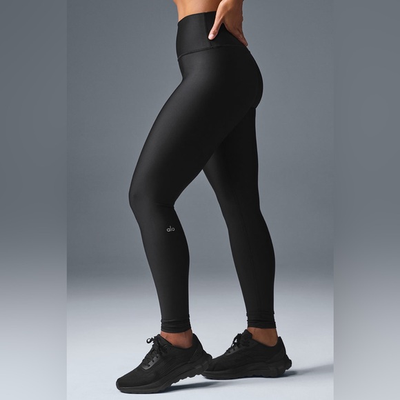 Alo 7/8 High-Waist Airlift Fabric double-layered waistband Black Legging XS - Picture 1 of 7